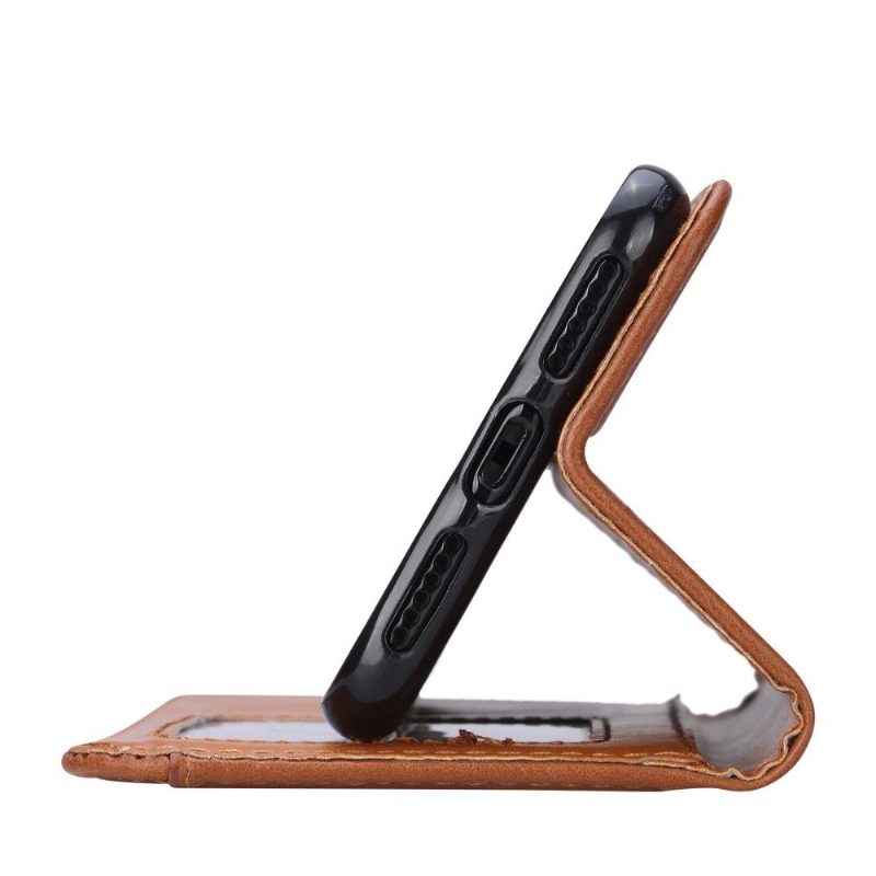 Kotelot iPhone XS Max Stand Case Nahkaefekti