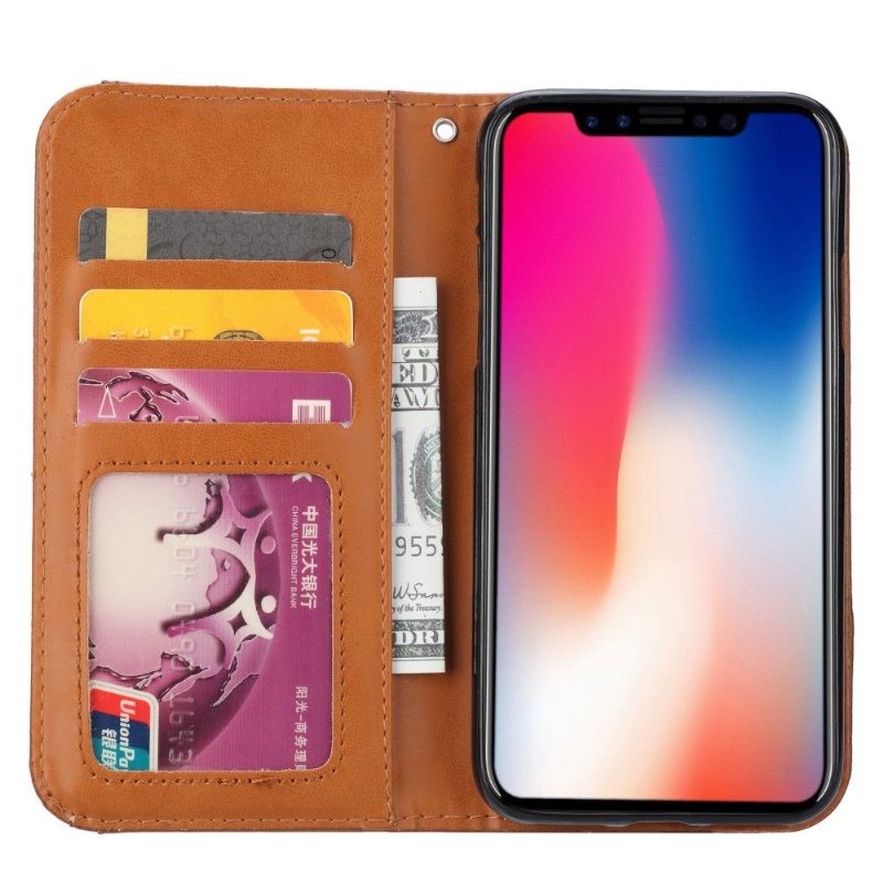 Kotelot iPhone XS Max Stand Case Nahkaefekti