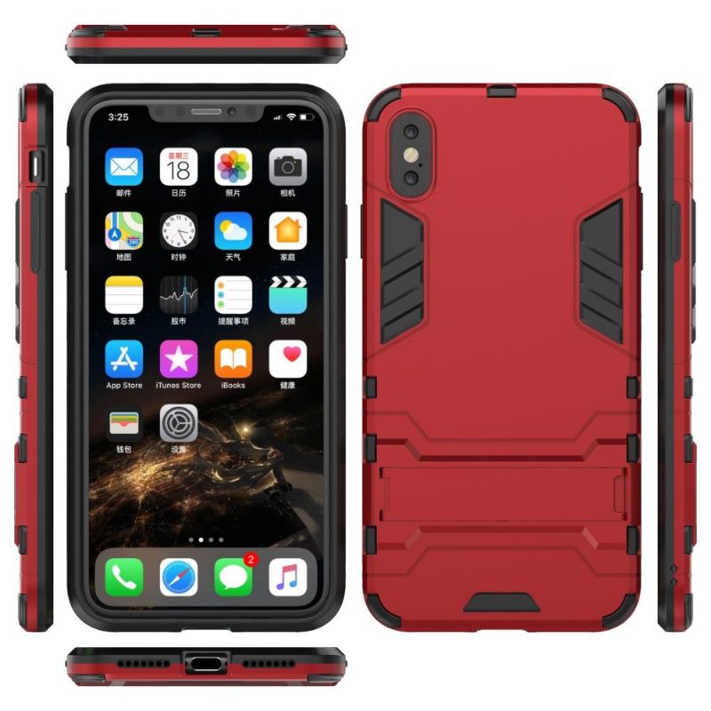 Kuori iPhone XS Max Cool Guard Integroidulla Jalustalla