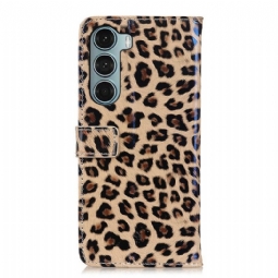 Kotelot Motorola Moto G200 5G Faux Leather Leopard Style