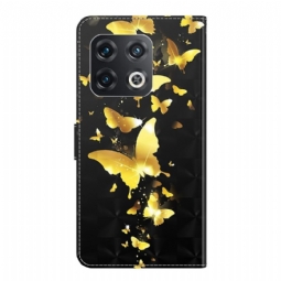 Kotelot OnePlus 10 Pro Golden Butterflies -kuvitus