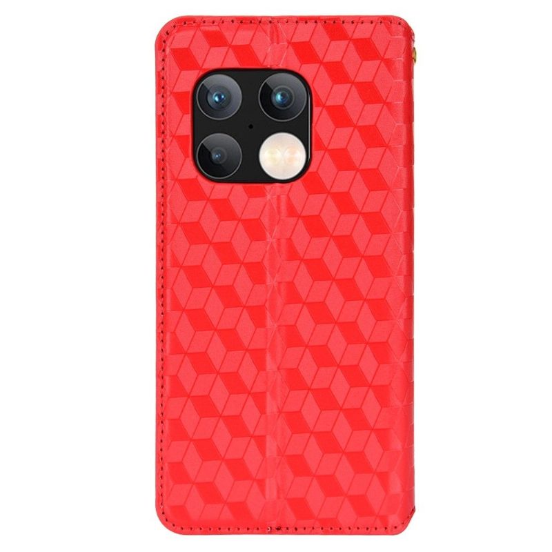 Nahkakotelo OnePlus 10 Pro Murtumaton Puhelinkuoret Kotelot Flip Suunnittelugeometria