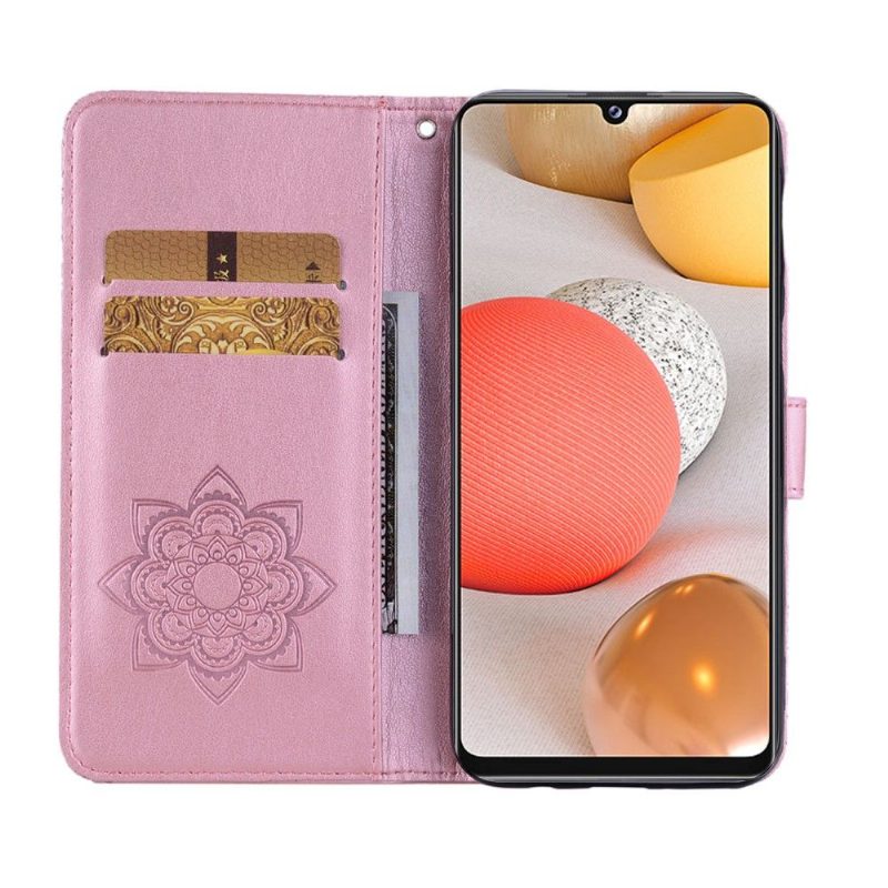 Flip Case Samsung Galaxy A42 5G Hemming Kohokuvioitu Pöllö