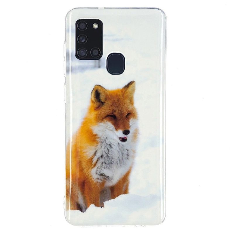 Case Samsung Galaxy A21s Murtumaton Puhelinkuoret Fluoresoiva Red Fox