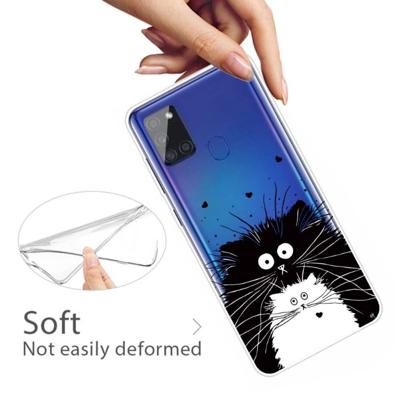 Case Samsung Galaxy A21s Murtumaton Puhelinkuoret Mustavalkoiset Kissat