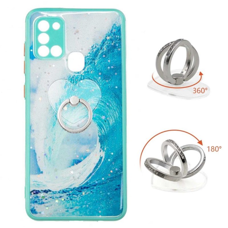 Case Samsung Galaxy A21s Wave Renkaalla