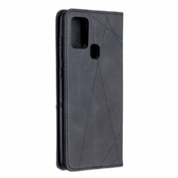 Flip Case Samsung Galaxy A21s Hemming Célinia Style Nahkainen Korttikotelo