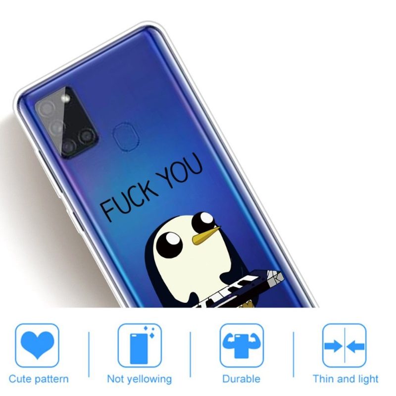 Kuori Samsung Galaxy A21s Penguin Piano"hakkaa Vittuun"