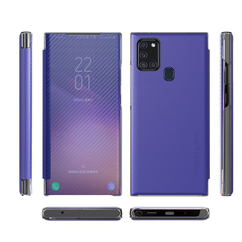 Puhelinkuoret Samsung Galaxy A21s Alkuperäinen Kotelot Flip Hiilikuitu