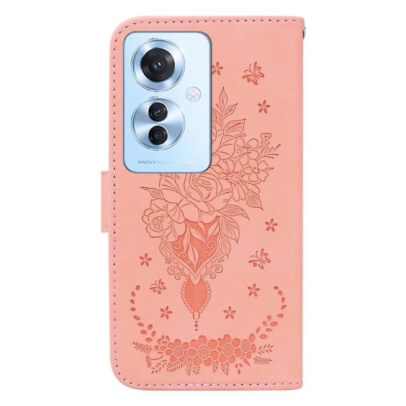 Kotelot Oppo Reno 11f 5g Strap Roses