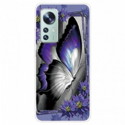 Kuori Xiaomi 12 / 12X Violetti Butterfly Silikoni