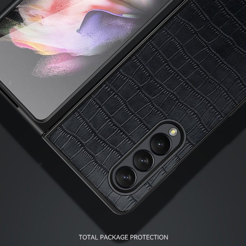 Kuori Samsung Galaxy Z Fold 3 5G Sulada Croco -nahkaefekti