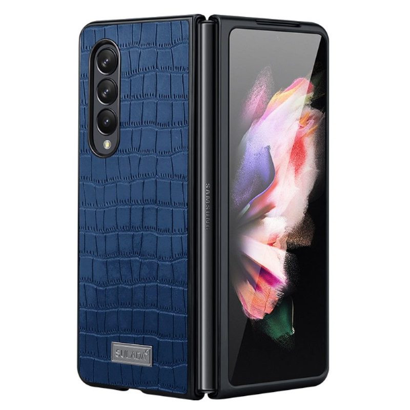 Kuori Samsung Galaxy Z Fold 3 5G Sulada Croco -nahkaefekti