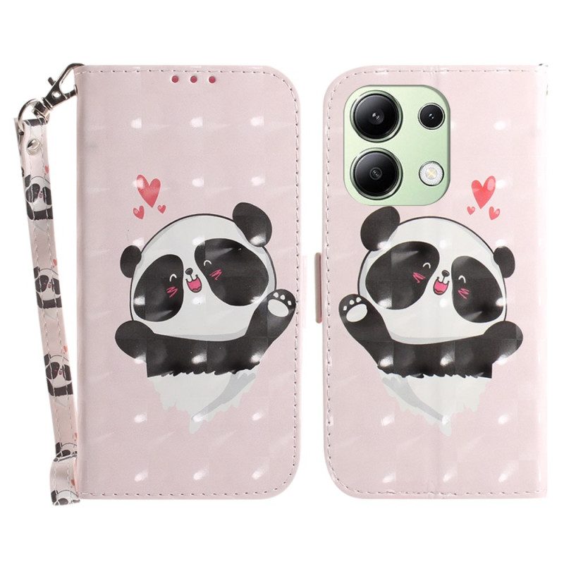 Kotelot Xiaomi Redmi Note 13 4g Puhelinkuoret Panda Love Hihnalla