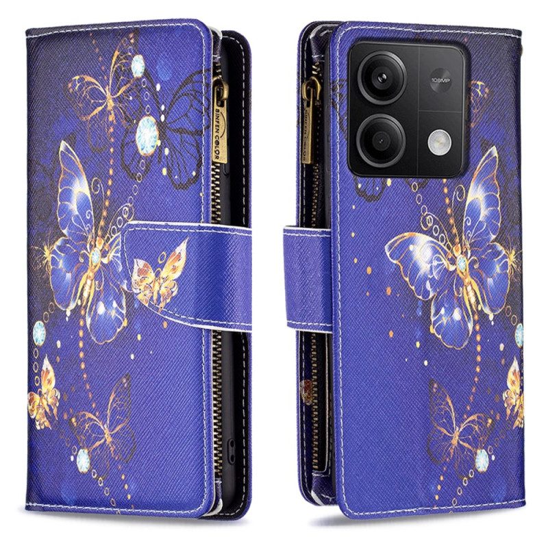 Kotelot Xiaomi Redmi Note 13 4g Purple Butterflies -lompakko Suojakuori