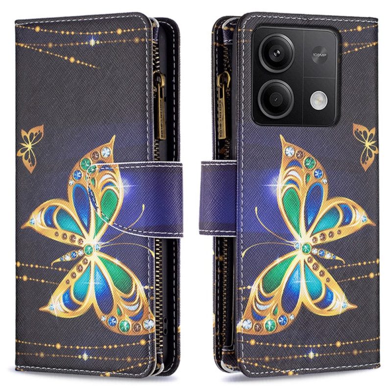 Kotelot Xiaomi Redmi Note 13 4g Rhinestone Butterflies -lompakko