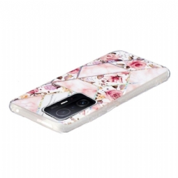 Case Xiaomi 11T / 11T Pro Murtumaton Puhelinkuoret Silikonimarmori Ja Kukat