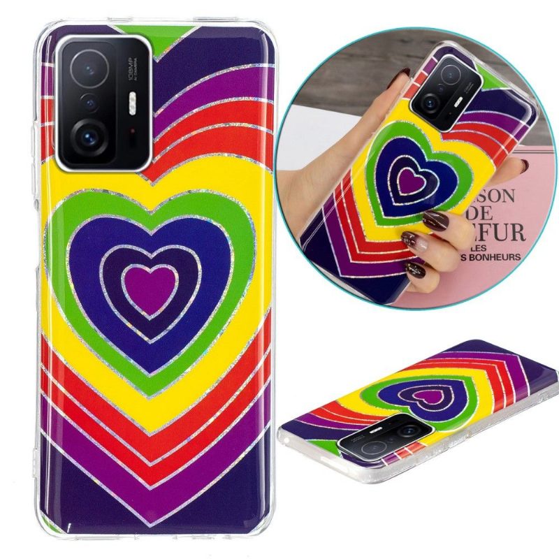 Case Xiaomi 11T / 11T Pro Silikoniväriset Sydämet