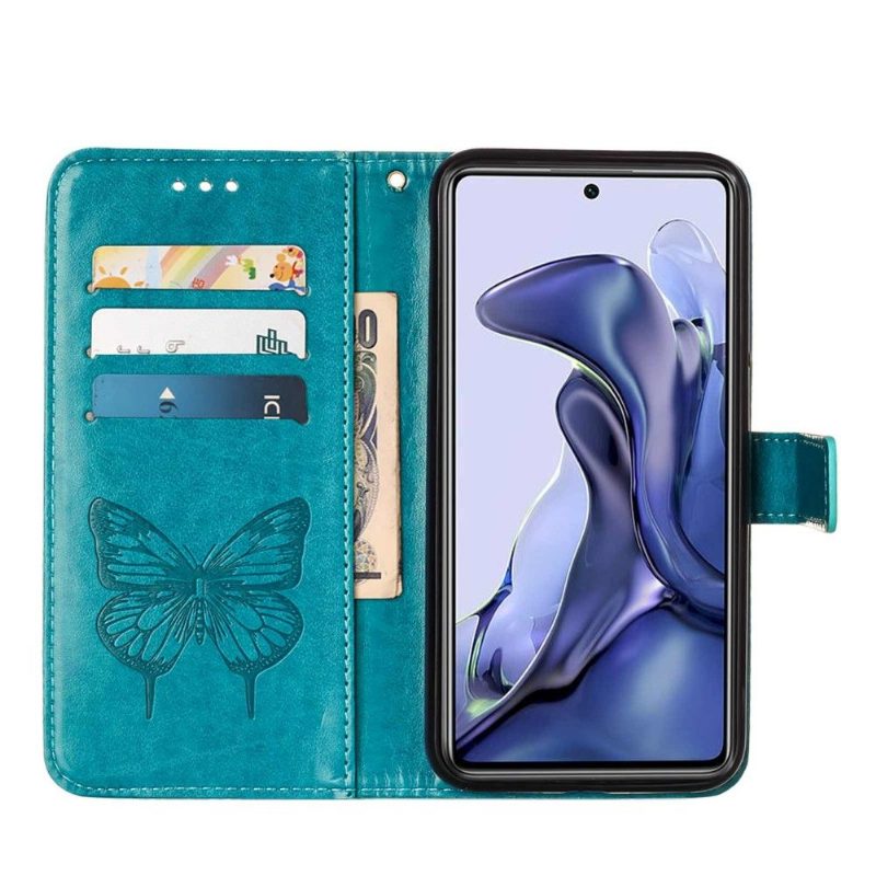 Kotelot Xiaomi 11T / 11T Pro Butterfly Flower -korttikotelo