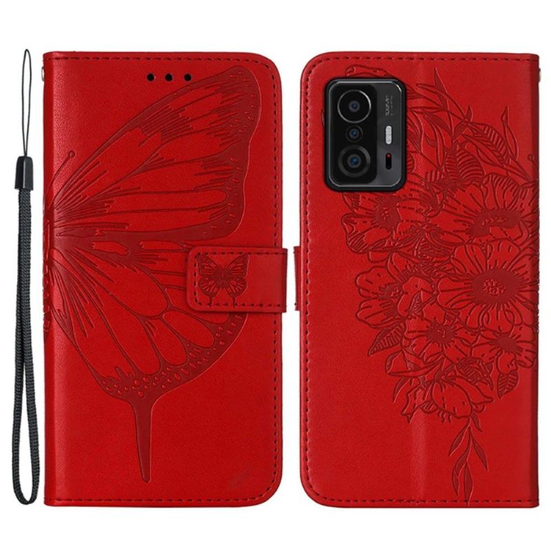 Kotelot Xiaomi 11T / 11T Pro Butterfly Flower -korttikotelo