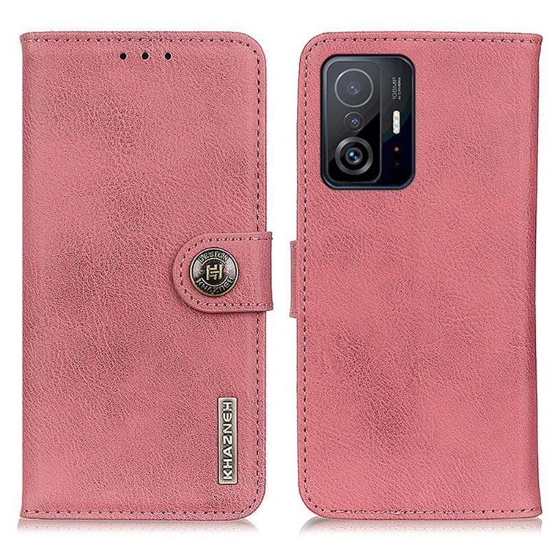 Kotelot Xiaomi 11T / 11T Pro Suojakuori Khazneh Leather Effect -korttikotelo