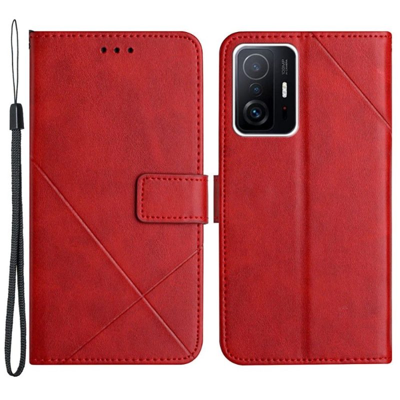 Nahkakotelo Xiaomi 11T / 11T Pro Murtumaton Puhelinkuoret Faux Leather X Lines