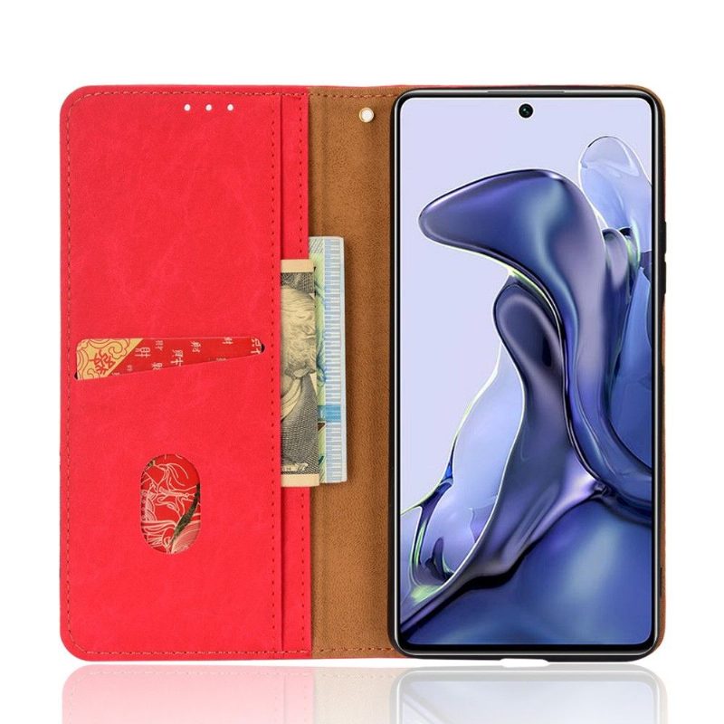 Nahkakotelo Xiaomi 11T / 11T Pro Murtumaton Puhelinkuoret Kotelot Flip Faux Leather Retro