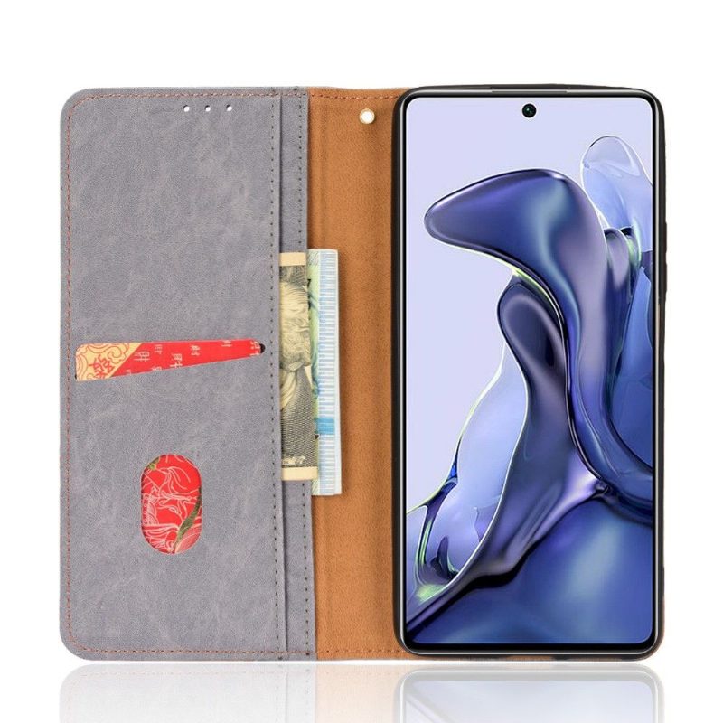 Nahkakotelo Xiaomi 11T / 11T Pro Murtumaton Puhelinkuoret Kotelot Flip Faux Leather Retro