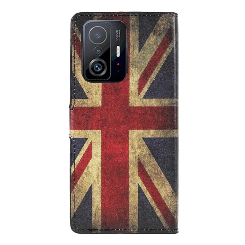 Nahkakotelo Xiaomi 11T / 11T Pro Murtumaton Puhelinkuoret Vintage Britannian Lippu