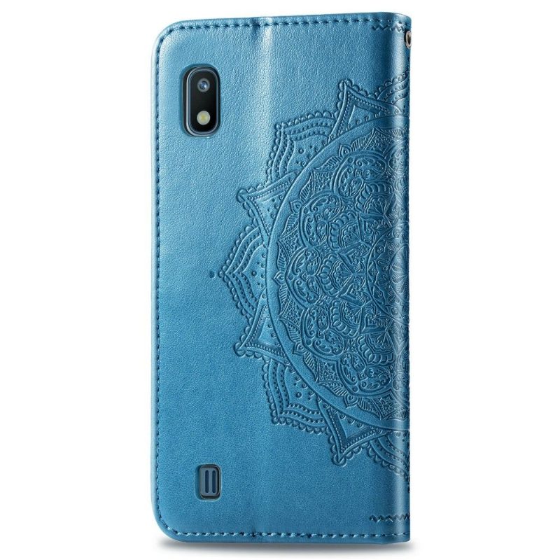 Nahkakotelo Samsung Galaxy A10 Mandala-kukkareliefi