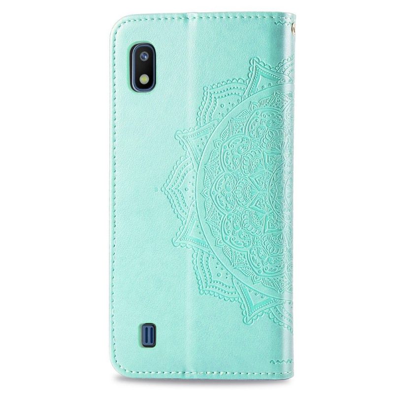 Nahkakotelo Samsung Galaxy A10 Mandala-kukkareliefi