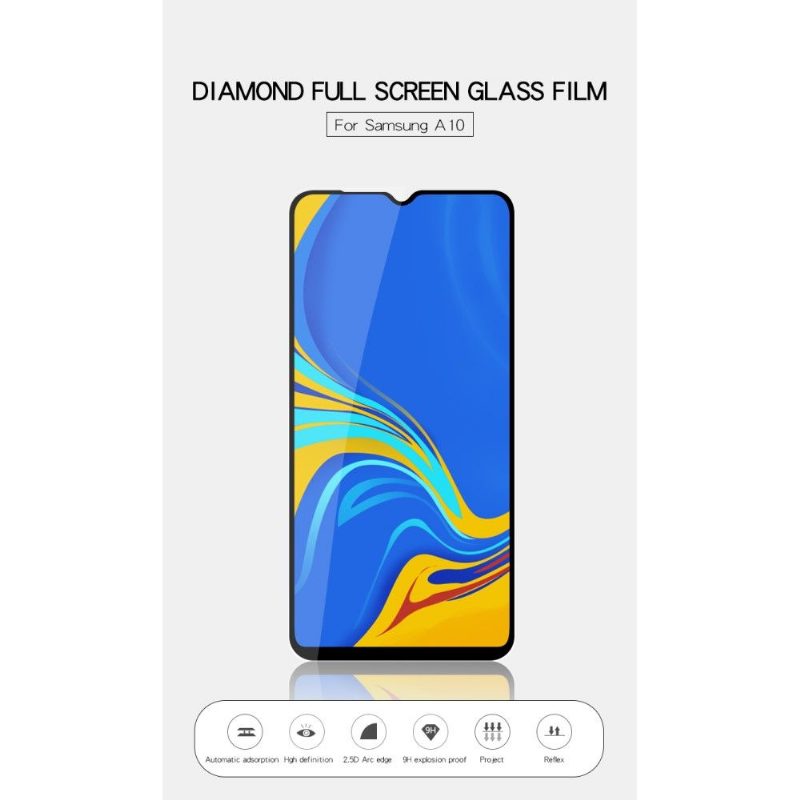 Samsung Galaxy A10 - Täysikokoinen Karkaistu Lasi Näytönsuoja - Musta