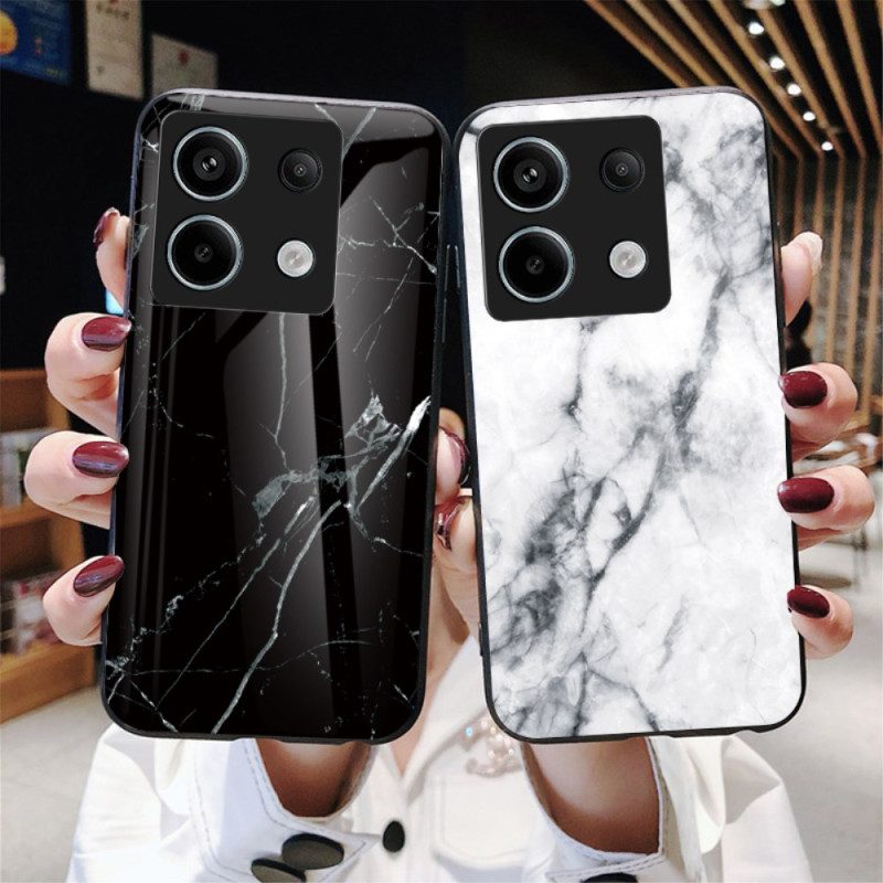 Case Xiaomi Redmi Note 13 Pro 5g Puhelinkuoret Valkoinen Marmorikuvioinen Karkaistu Lasi