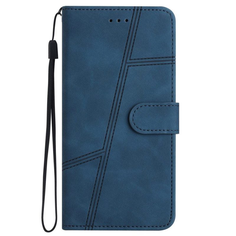 Kotelot iPhone 14 Pro Suojaketju Kuori Strappy Elegance Leather Style