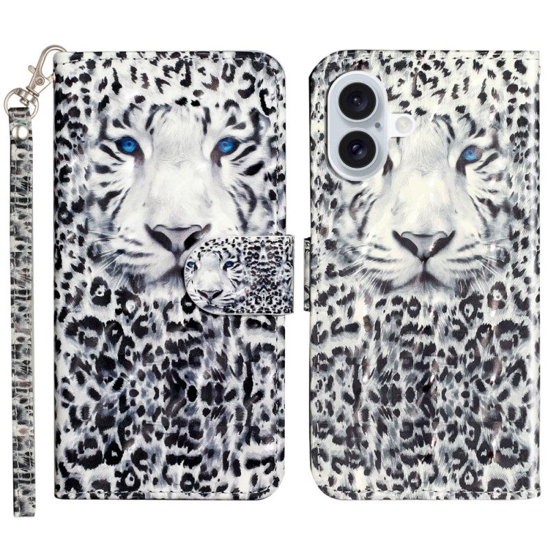 Kotelot iPhone 16 Plus Leopardipää Hihnalla