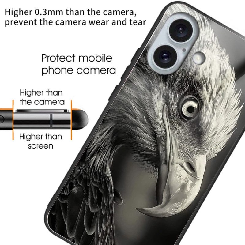 Kuori iPhone 16 Plus Eagle Printed Tempered Glass