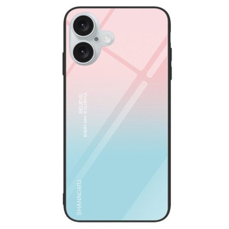 Kuori iPhone 16 Plus Gradient Tempered Glass Pink Blue Suojakuori