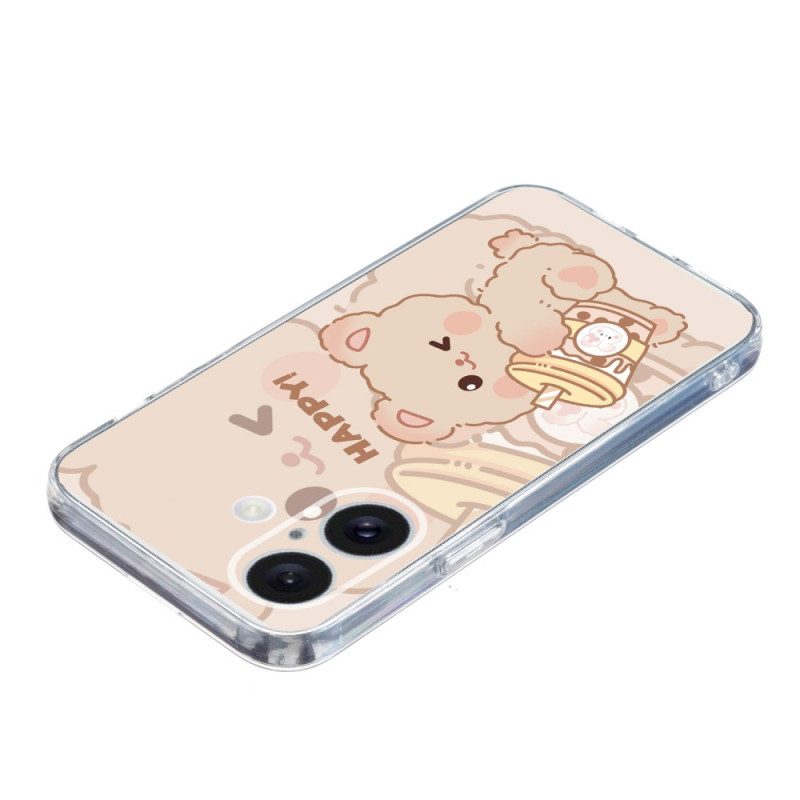 Kuori iPhone 16 Plus Happy Bear Suojakuori