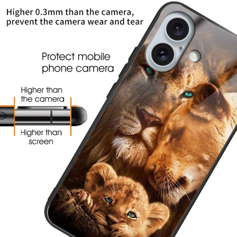 Kuori iPhone 16 Plus Lions Karkaistu Lasi Suojakuori