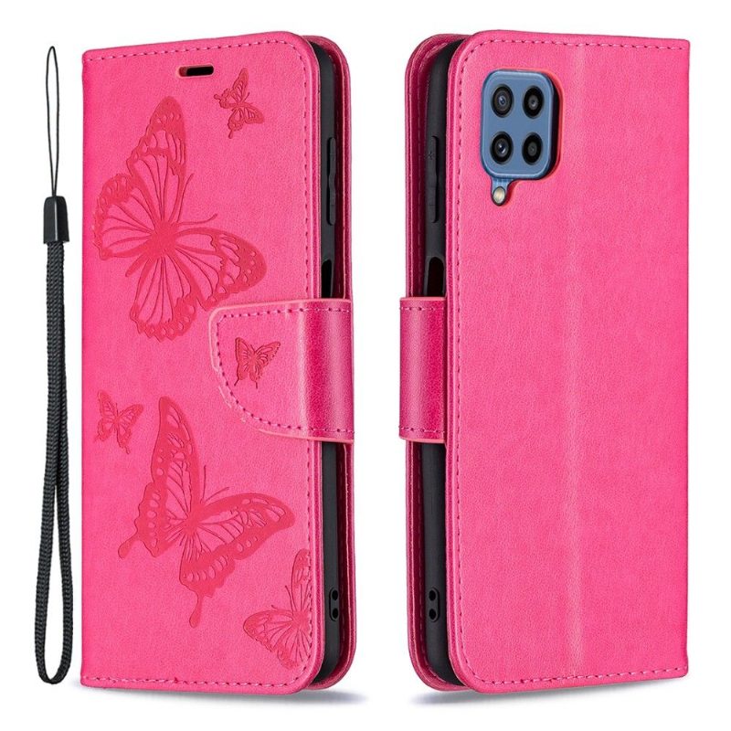 Flip Case Samsung Galaxy M32 Hemming Butterflies -toimintotuki