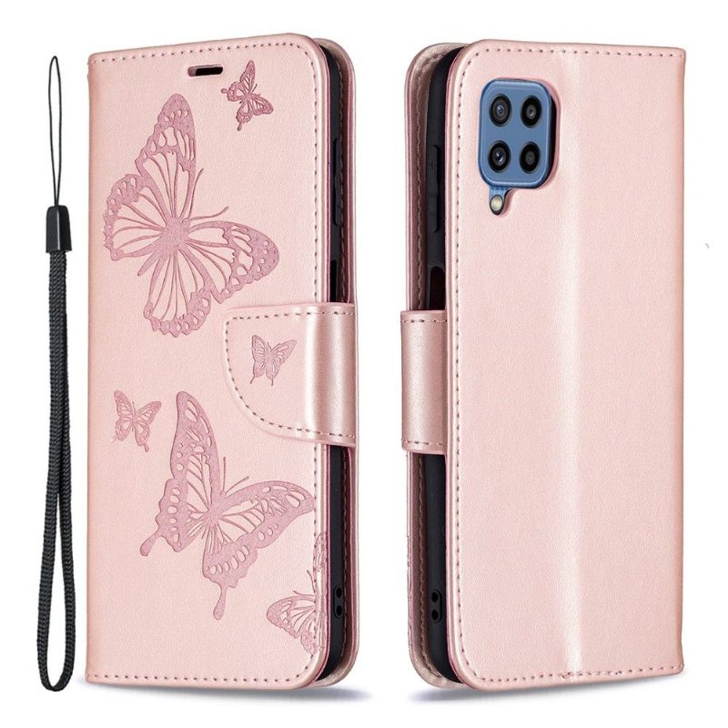 Flip Case Samsung Galaxy M32 Hemming Butterflies -toimintotuki