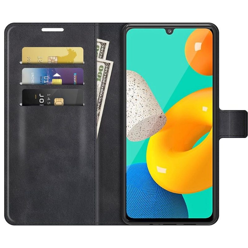 Flip Case Samsung Galaxy M32 Hemming Lompakkokuori Style Nahka