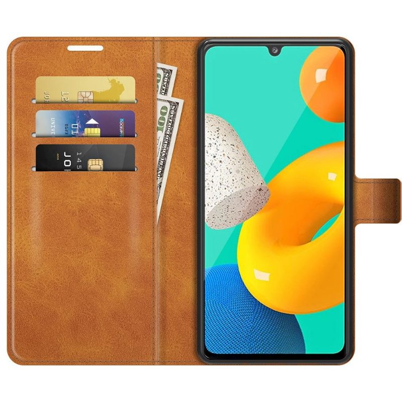 Flip Case Samsung Galaxy M32 Hemming Lompakkokuori Style Nahka