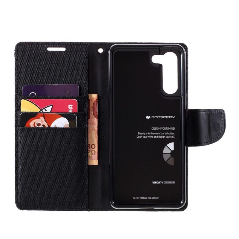 Flip Case Samsung Galaxy S21 Plus 5G Hemming Lompakkokuori Mercury Canvas