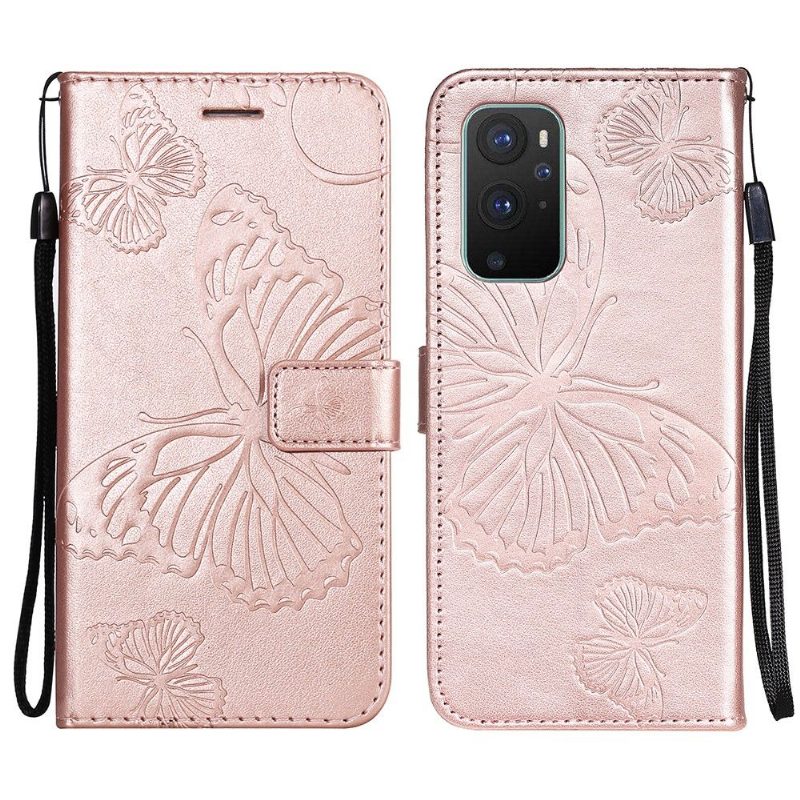 Kotelot OnePlus 9 Butterflies -toimintotuki