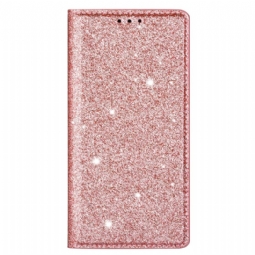 Nahkakotelo iPhone 16 Pro Glitteriä Suojakuori