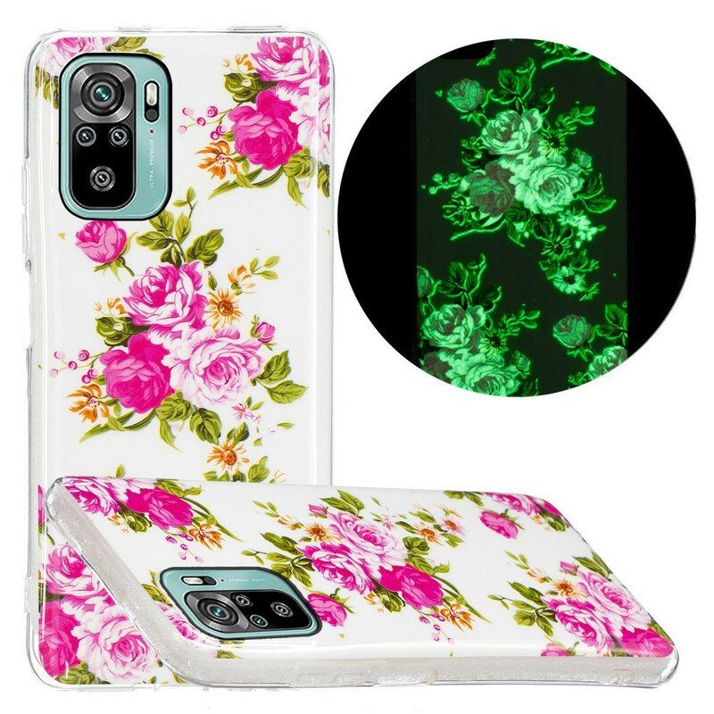 Case Poco M5s Fluoresoivat Liberty Flowers