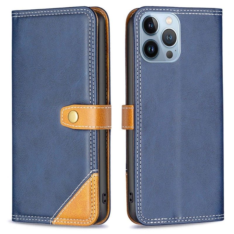 Flip Case iPhone 13 Pro Hemming Binfen Series-8 Paljaat Saumat