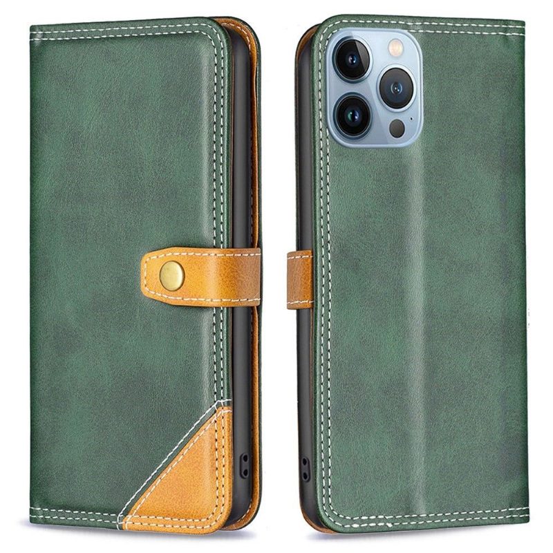 Flip Case iPhone 13 Pro Hemming Binfen Series-8 Paljaat Saumat