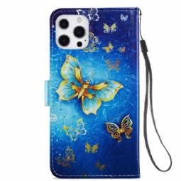 Kotelot iPhone 13 Pro Golden Butterfly